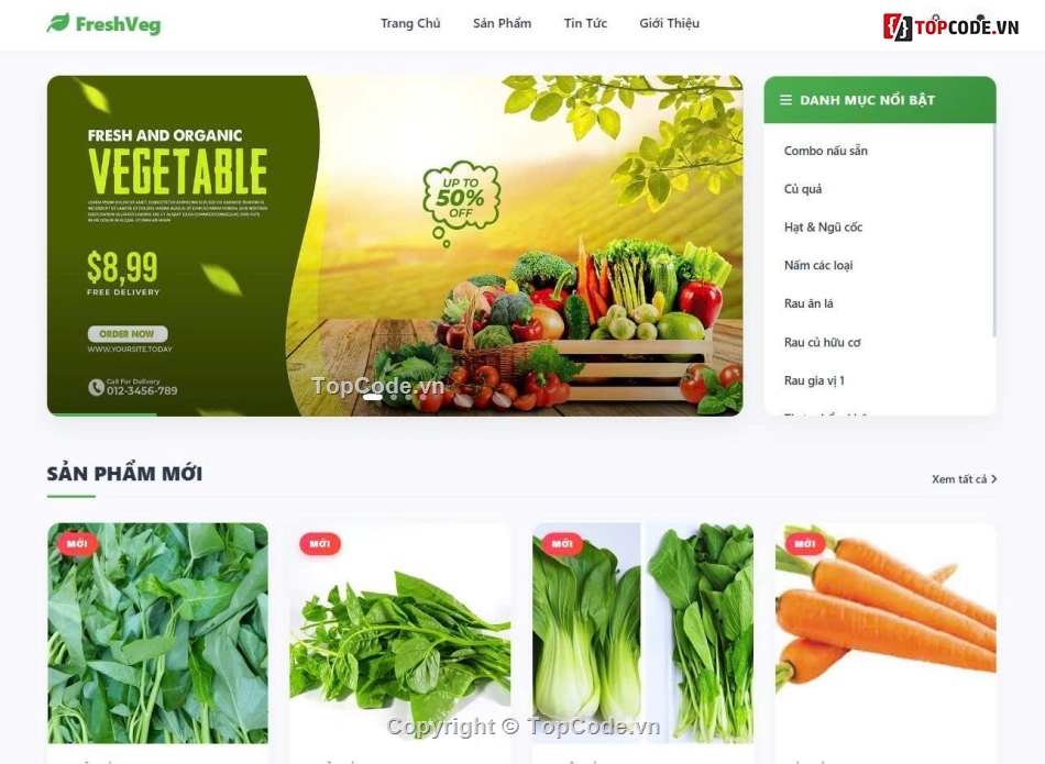Web bán rau quả,website bán rau củ,Web app bán hàng